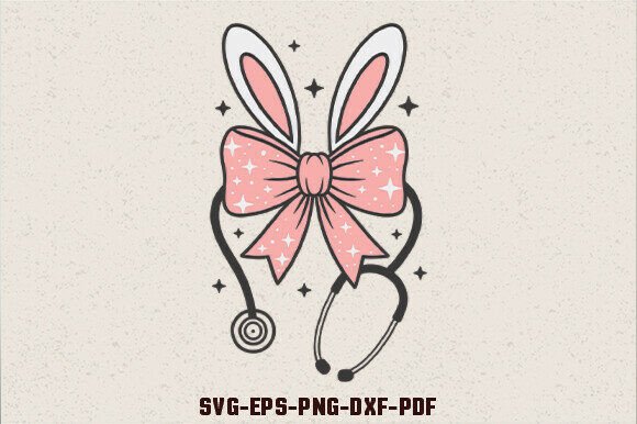 Coquette Bow Nurse Easter SVG for Crafts and Graphics