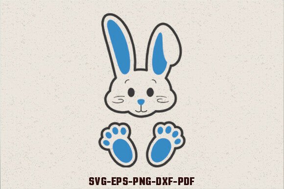 Cute Easter Bunny Ears Paws SVG for Crafts and Graphics