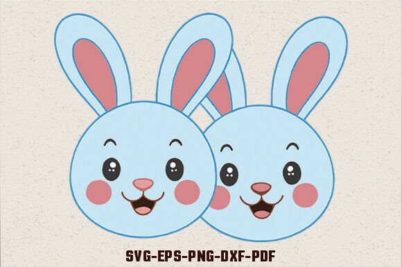 Cute Easter Bunny Face SVG for Graphics and Crafts