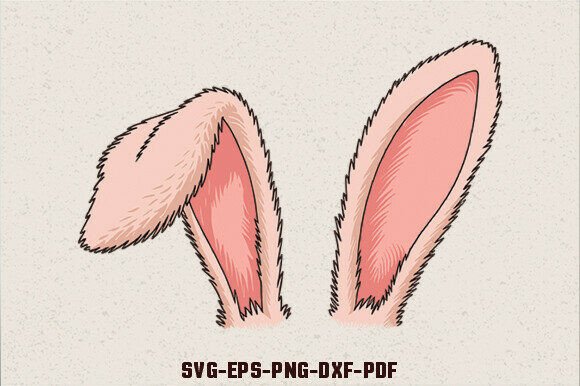 Easter Bunny Ears SVG for Crafts and Graphics