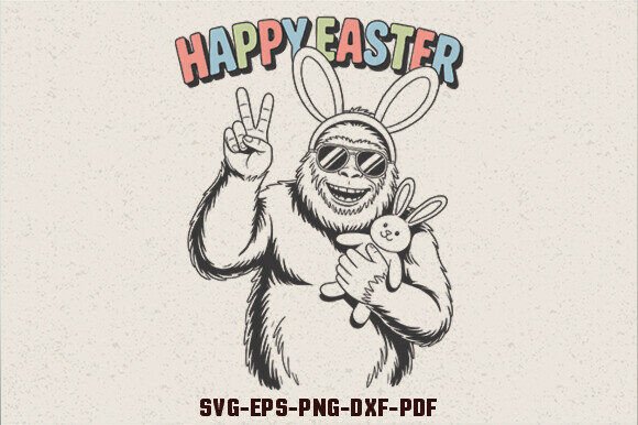 Funny Bigfoot Easter SVG for Crafts and Graphics