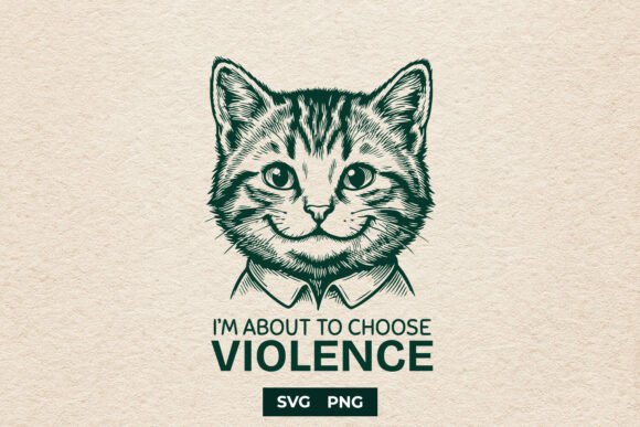 Funny Cat Choose Violence SVG Design for Crafts and Graphics