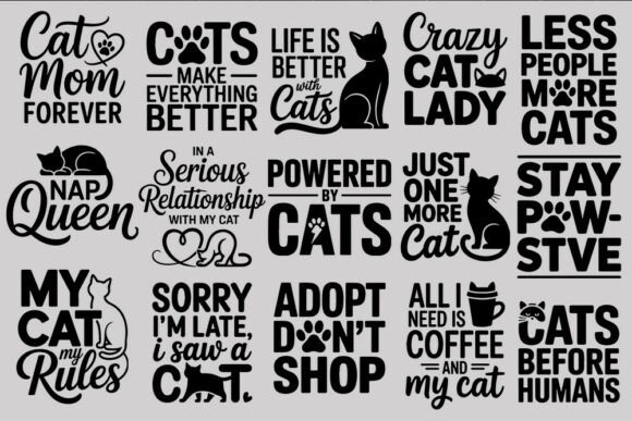 Funny Cat Quotes SVG Bundle for Graphics and Crafts