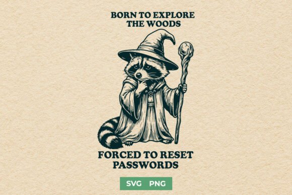 Funny Raccoon Wizard SVG PNG Design for Graphics and Crafts