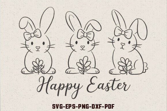 Happy Easter Spring SVG for Crafts and Graphics