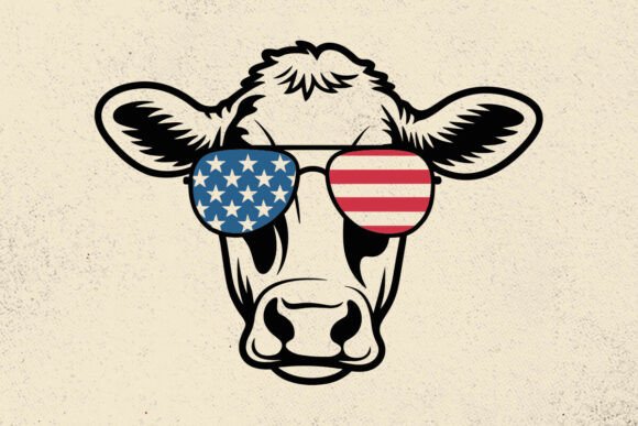July 4th Cow SVG for Graphics and Crafts