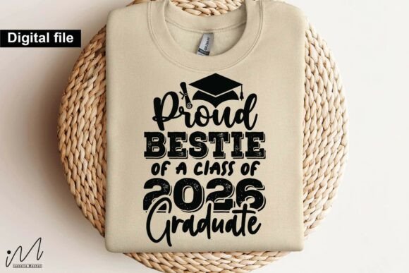 Proud Graduate Bestie of 2026 T Shirt Graphics for Crafts