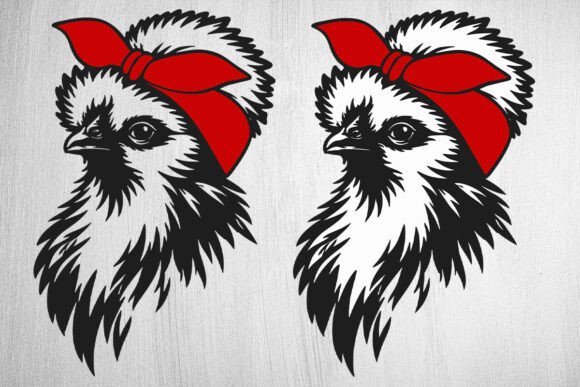 Silkie Chicken Bandana SVG for Crafts and Graphics