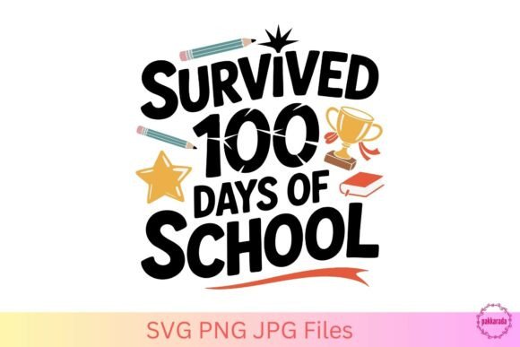 Survived 100 Days of School SVG – A Graphic Design Asset for Crafts