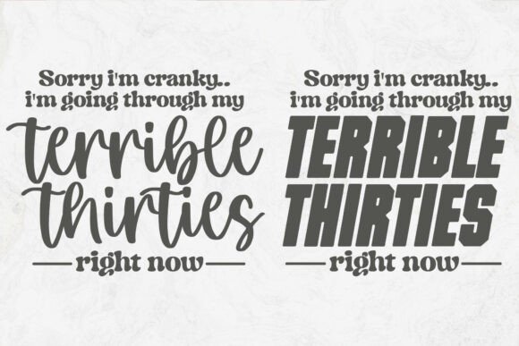 Terrible Thirties Svg, Sarcastic Sassy Graphics for Crafts